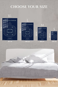 EMESA metal wall art size comparison guide for Football Stadium Seating Map with Star Emblem
