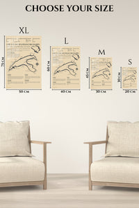 EMESA metal wall art size comparison guide for Circuit de Spa Francorchamps Track Guide