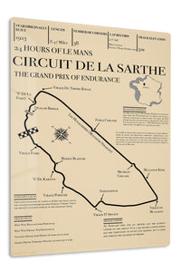 Circuit de la Sarthe Endurance Track Map premium metal wall art – front view