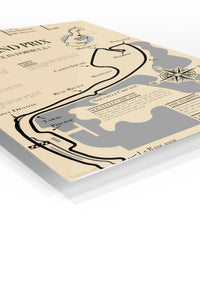 Monaco Grand Prix Circuit Map premium metal wall art – angled view
