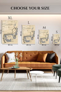 EMESA metal wall art size comparison guide for Monaco Grand Prix Circuit Map
