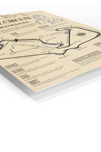 Silverstone Circuit Racing Map premium metal wall art – angled view