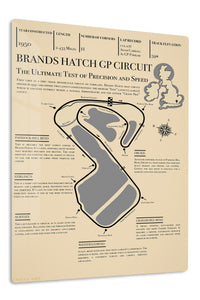 Brands Hatch Grand Prix Circuit Guide premium metal wall art – front view