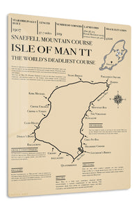 Isle of Man TT Mountain Course Map premium metal wall art – front view