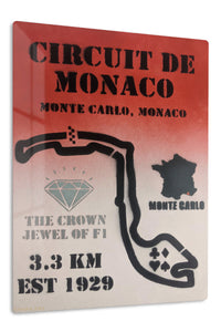 Circuit de Monaco Racing Map premium metal wall art – front view