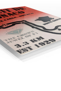 Circuit de Monaco Racing Map premium metal wall art – angled view