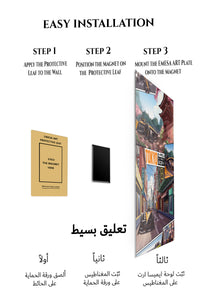 Magnetic mounting installation guide for Tokyo Street Racing Comic Collage metal wall art
