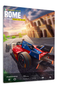 Rome Electric Race Car Poster premium metal wall art – front view