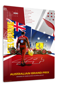 Australian Grand Prix Racing Champion Collage premium metal wall art – front view
