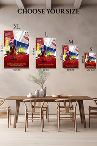 EMESA metal wall art size comparison guide for Australian Grand Prix Racing Champion Collage