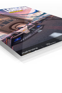 London Street Racing Poster premium metal wall art – angled view