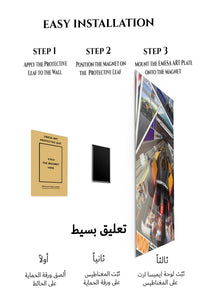 Magnetic mounting installation guide for London Open-Wheel Racing Collage metal wall art