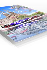Spring Cathedral Racing Reflection premium metal wall art – angled view