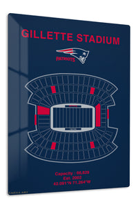 Gillette Stadium Patriots Seating Chart premium metal wall art – front view