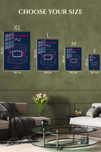 EMESA metal wall art size comparison guide for Gillette Stadium Patriots Seating Chart
