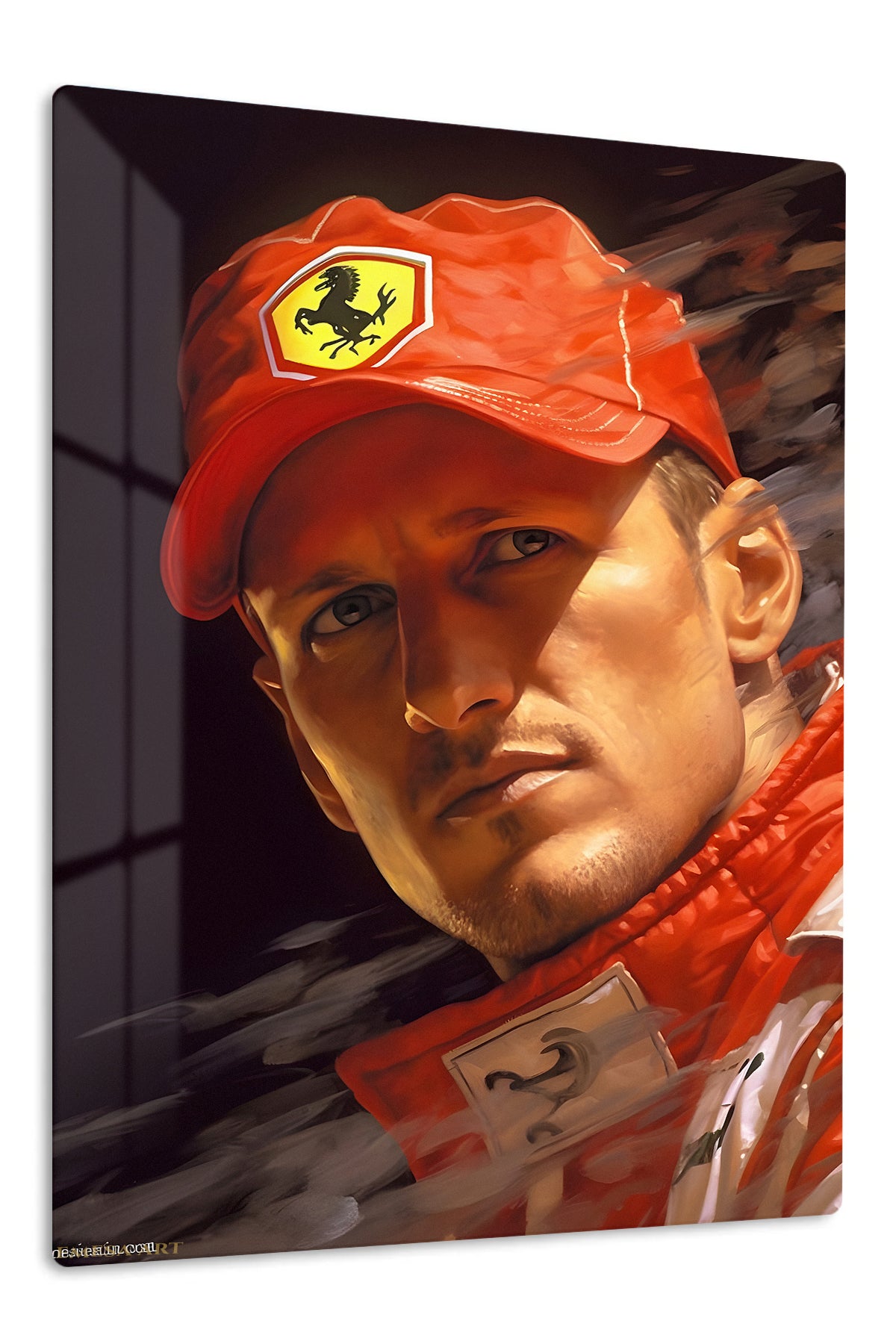 Red Motorsport Portrait premium metal wall art – front view