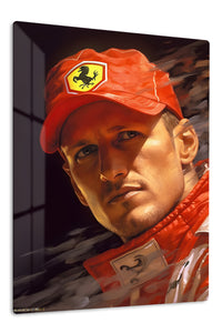 Red Motorsport Portrait premium metal wall art – front view