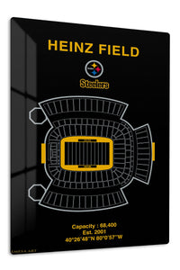 Heinz Field Stadium Blueprint premium metal wall art – front view