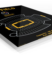 Heinz Field Stadium Blueprint premium metal wall art – angled view
