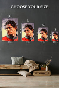 EMESA metal wall art size comparison guide for Geometric Athlete Portrait in Red