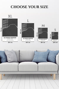 EMESA metal wall art size comparison guide for Los Angeles Marathon Route Map