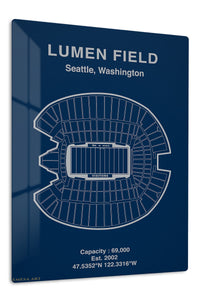 Lumen Field Seating Map premium metal wall art – front view