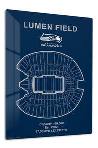 Lumen Field Stadium Blueprint premium metal wall art – front view