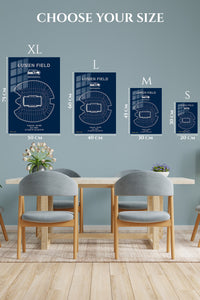 EMESA metal wall art size comparison guide for Lumen Field Stadium Blueprint