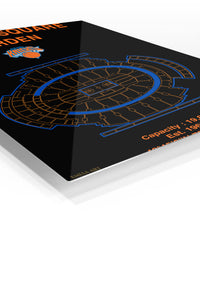 Madison Square Garden Knicks Arena Blueprint premium metal wall art – angled view