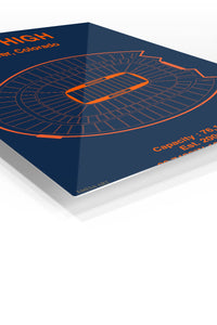 Mile High Denver Stadium Seating Chart premium metal wall art – angled view