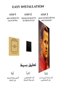 Magnetic mounting installation guide for Golden Athlete Portrait metal wall art