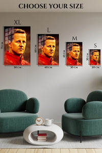EMESA metal wall art size comparison guide for Golden Athlete Portrait