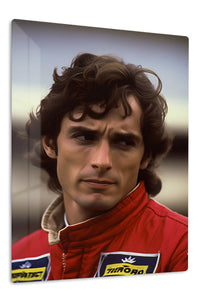 Vintage Racing Driver Portrait premium metal wall art – front view