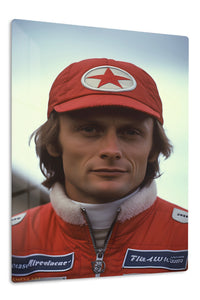 Red Star Racing Driver Portrait premium metal wall art – front view