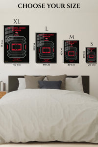 EMESA metal wall art size comparison guide for Raymond James Stadium Seating Diagram
