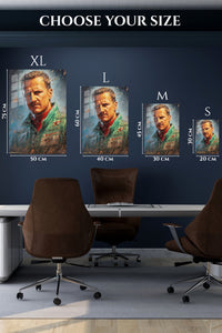 EMESA metal wall art size comparison guide for Focused Athlete in the Rain