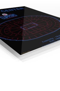 Staples Center Clippers Arena Blueprint premium metal wall art – angled view