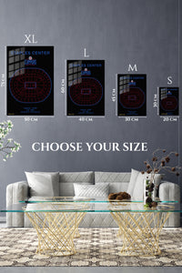 EMESA metal wall art size comparison guide for Staples Center Clippers Arena Blueprint
