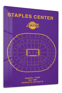 Staples Center Basketball Arena Seating Plan premium metal wall art – front view