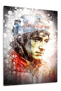 Sailor Portrait in Splattered Ink premium metal wall art – front view