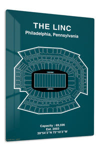 The Linc Philadelphia Stadium Blueprint premium metal wall art – front view