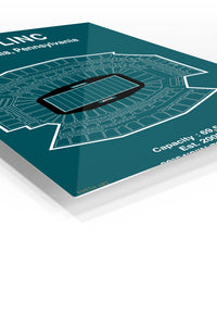 The Linc Philadelphia Stadium Blueprint premium metal wall art – angled view