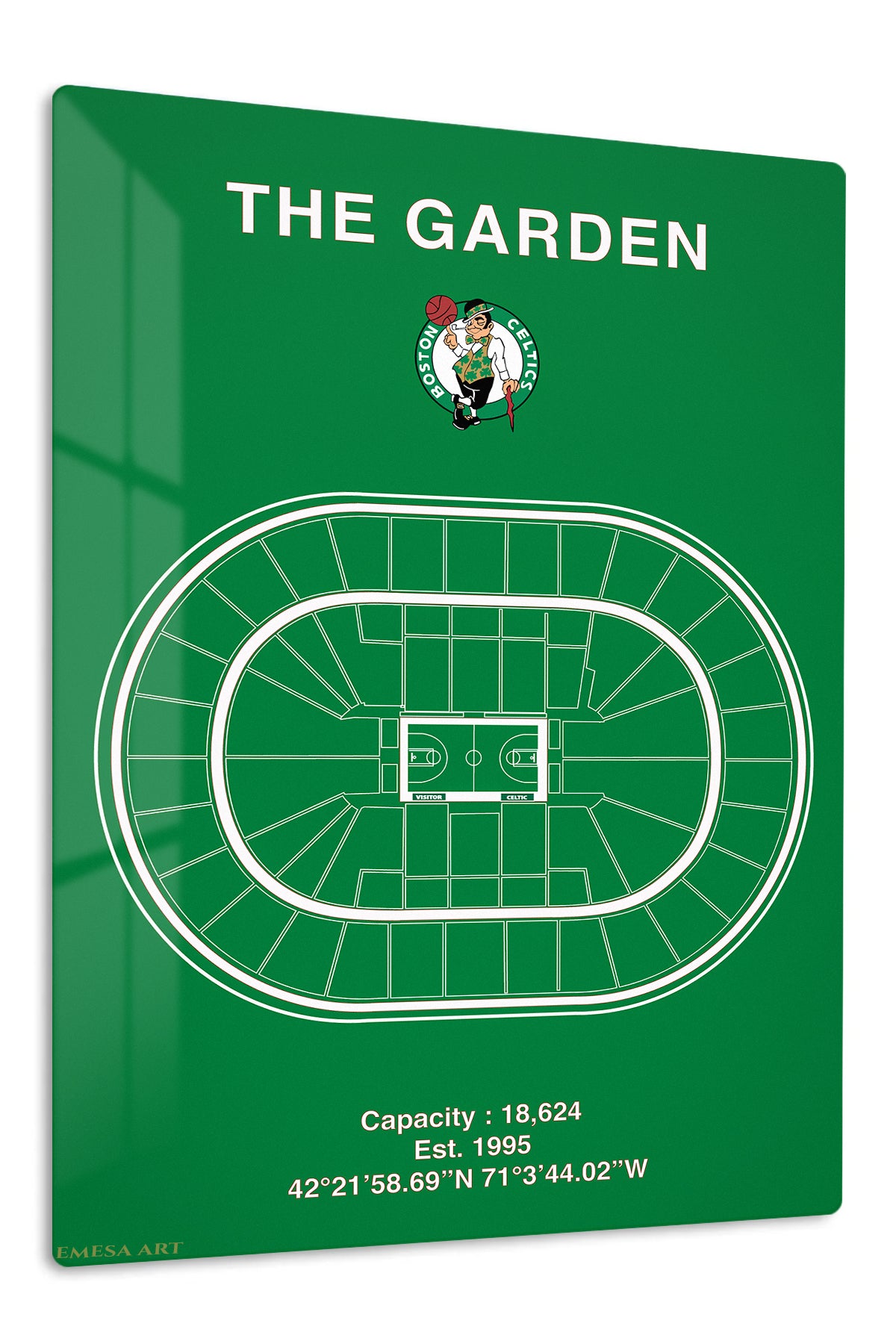 The Garden Basketball Arena Seating Plan premium metal wall art – front view