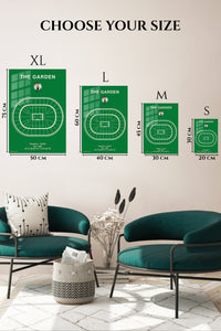 EMESA metal wall art size comparison guide for The Garden Basketball Arena Seating Plan