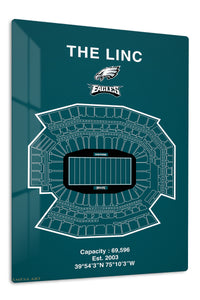 Football Stadium Seating Map premium metal wall art – front view