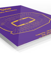 Minneapolis Football Stadium Seating Map premium metal wall art – angled view