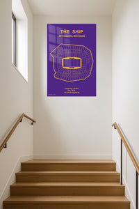 Minneapolis Football Stadium Seating Map metal wall art displayed in a contemporary living space