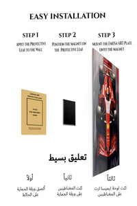 Magnetic mounting installation guide for Scarlet Open-Wheel Racing Machine metal wall art
