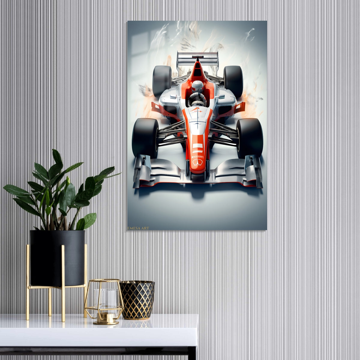 Formula Racing Car Metal Wall Art | EMESA ART